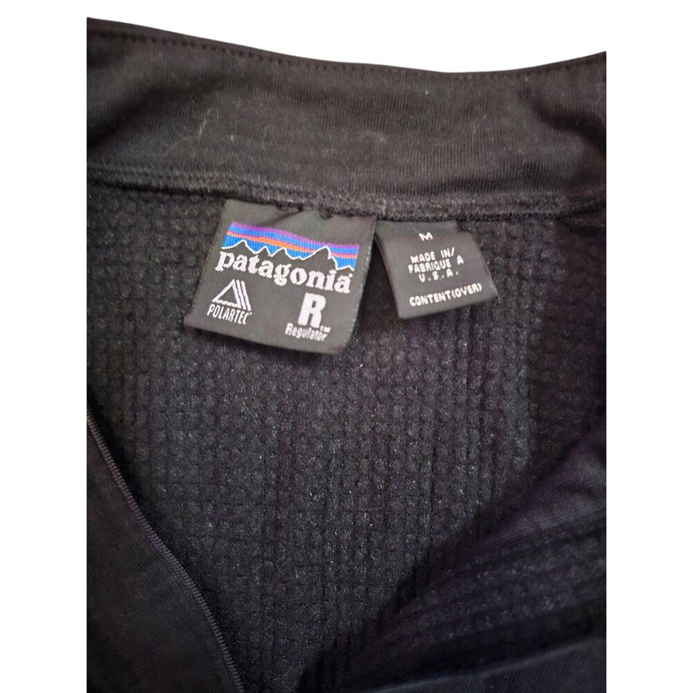 Y2K  Patagonia Pullover Vest-M-Black Quarter Zip Fleece Outdoor Hiking Gorpcore - Picture 7 of 7
